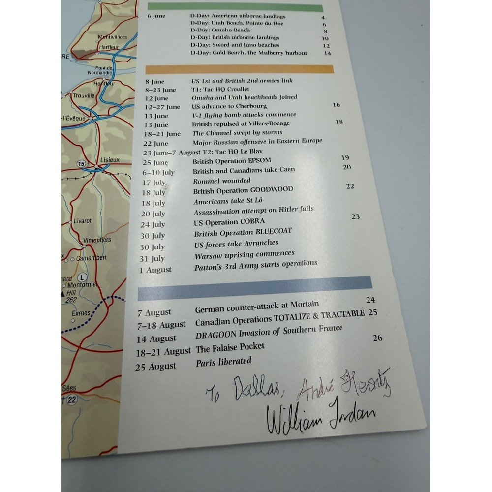 D-Day and the Battle of Normandy Pitkin Guide Signed William Jordan CD Map WWII - Picture 4 of 5
